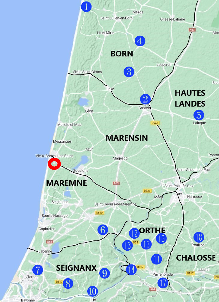 carte des parcours